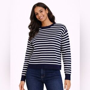 SIMONS Twik - Navy and White Striped Sweater